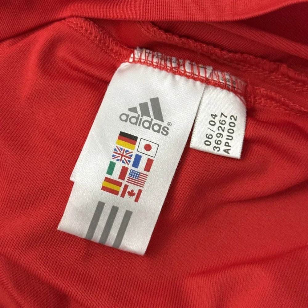 AC Milan 2004 Adidas Opel Red Player Issue Training Jersey Men's L Long Sleeve